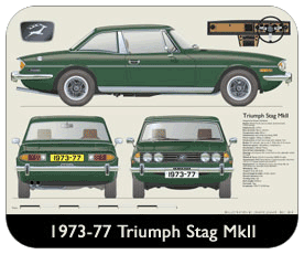 Triumph Stag MkII (hard top) 1973-77 Place Mat, Small